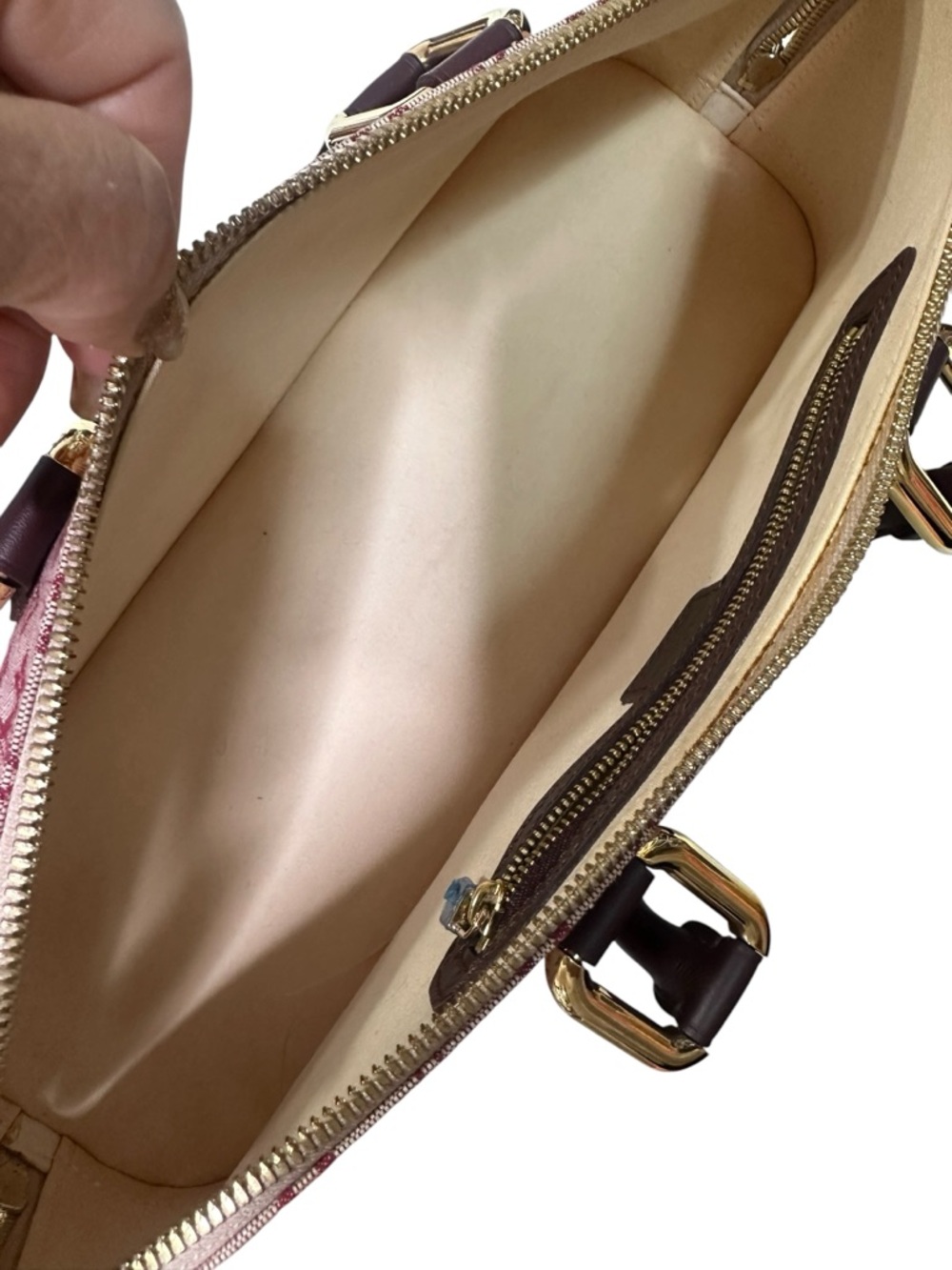 Louis Vuitton Pink and Burgundy Monogram Top-Handle Satchel - Picture 8 of 11